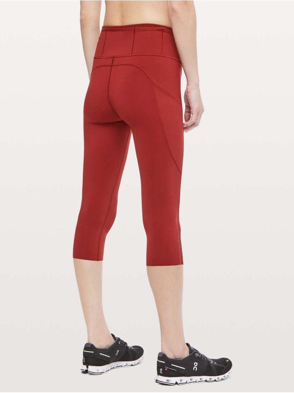 LULULEMON Fast & Free Crop II 19" - Dark Sport Red - Size 2 - Nulux - #33 - Picture 2 of 6